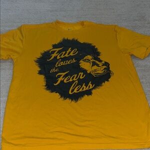 Nike Dri-Fit Yellow Graphic T-Shirt with Lion Design